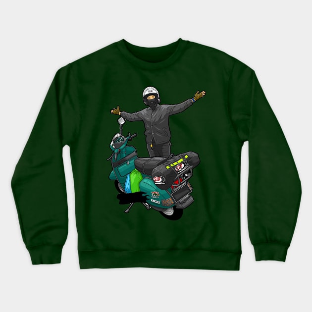 Touring With Vespa Crewneck Sweatshirt by VESPAPANCA